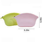 Portable Silicone Cosmetic Bag Travel Makeup Pouch - product size