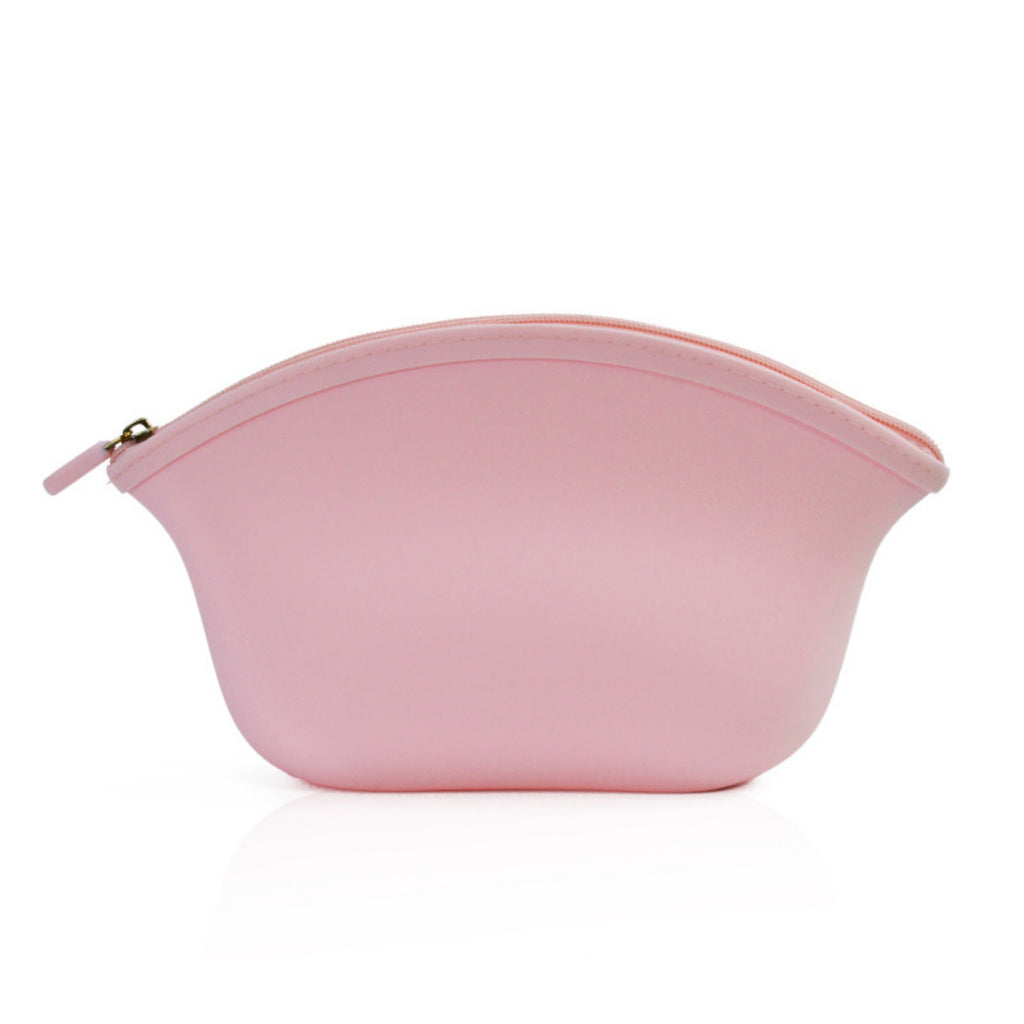 Portable Silicone Cosmetic Bag Travel Makeup Pouch - Pink