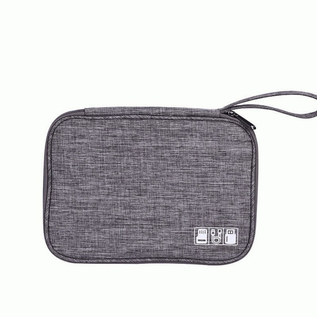 Portable Electronics Organizer Cable Storage Case - Gray