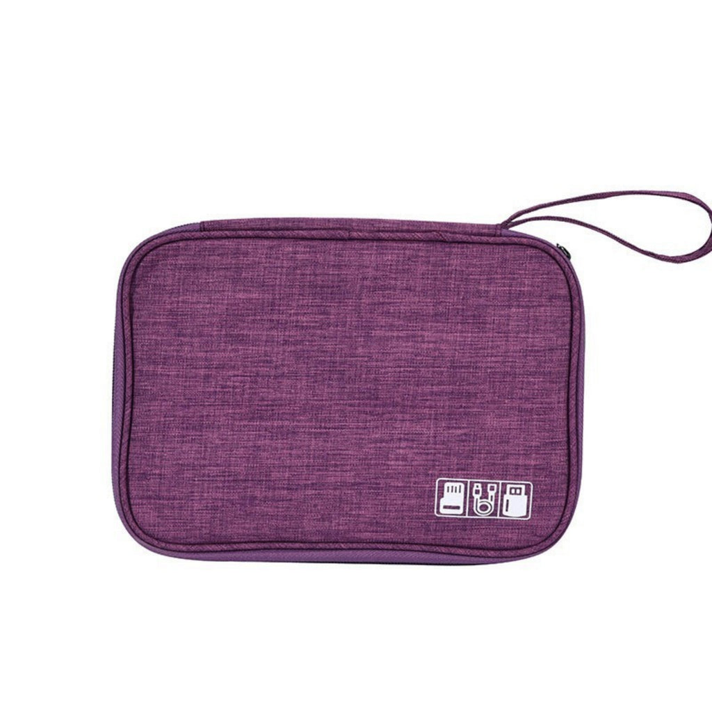 Portable Electronics Organizer Cable Storage Case - Purple