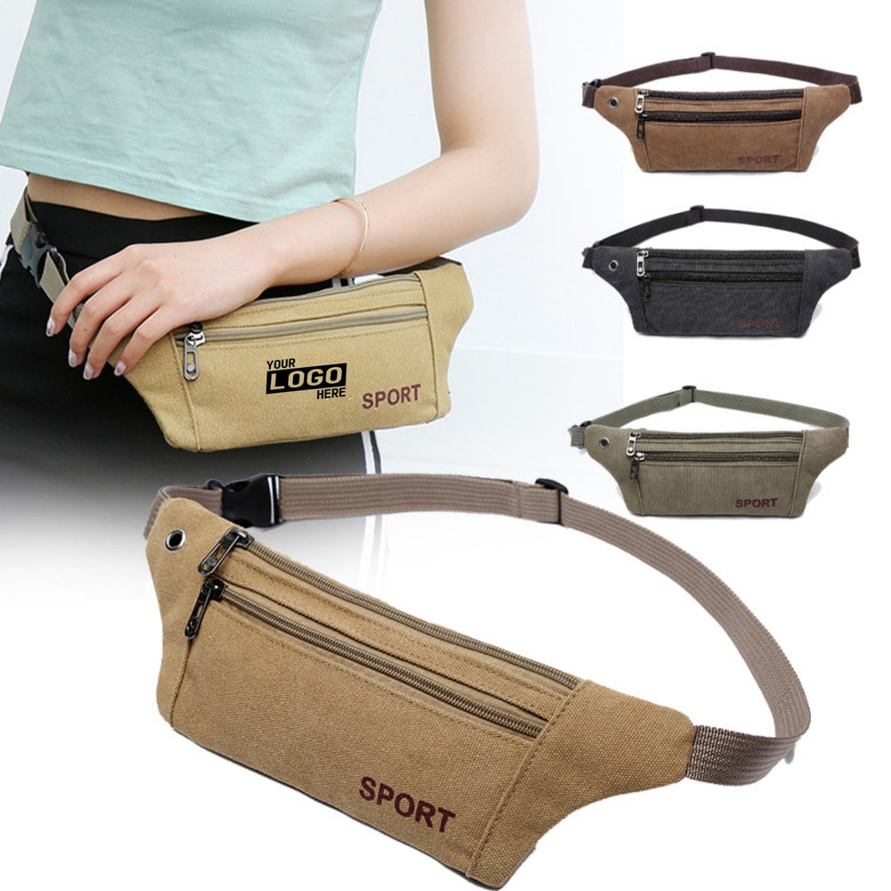 Canvas Phone Pouch Sports Running Waist Bag Primary imprint location