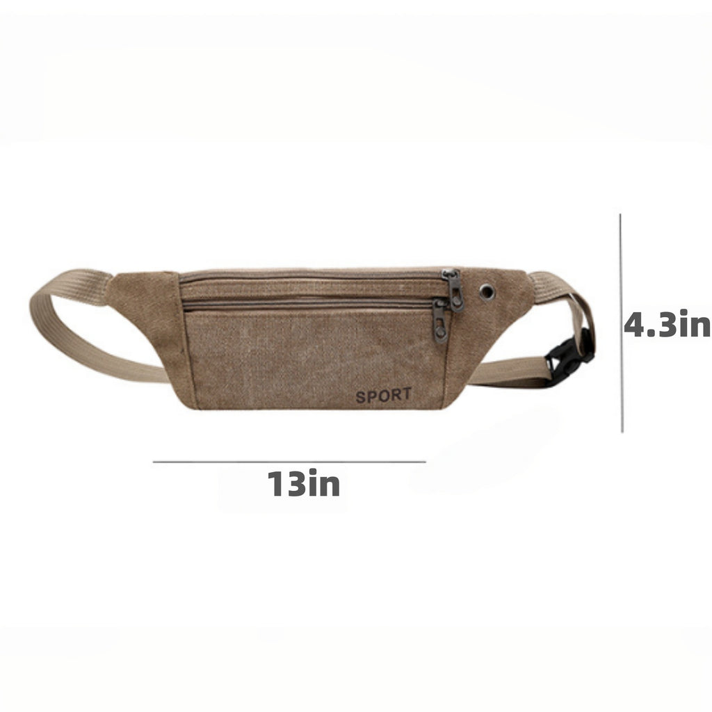 Canvas Phone Pouch Sports Running Waist Bag - product size