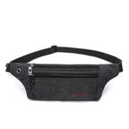 Canvas Phone Pouch Sports Running Waist Bag - Black