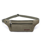 Canvas Phone Pouch Sports Running Waist Bag - Green