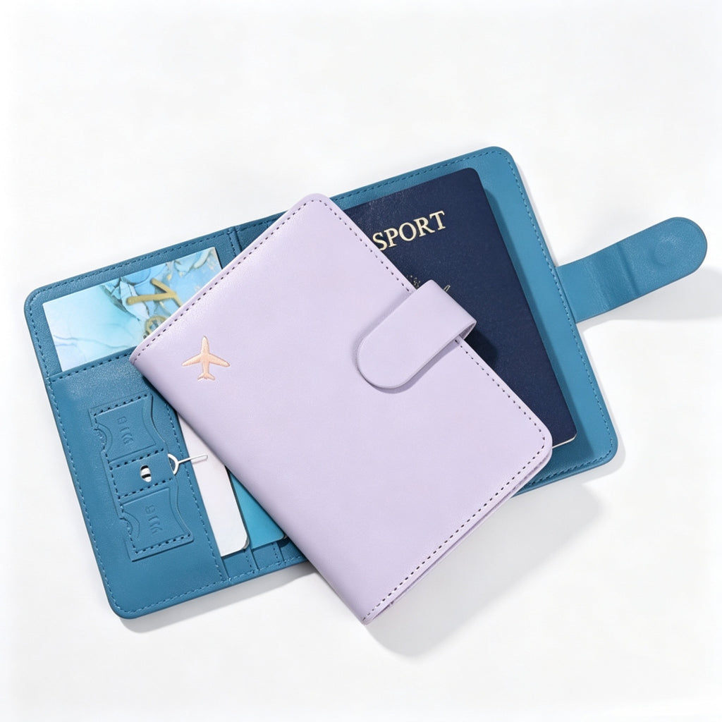 Leather Travel Passport Holder Wallet Cover Case - blank product