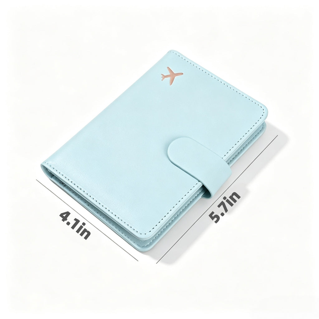 Leather Travel Passport Holder Wallet Cover Case - product size