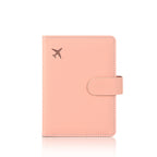 Leather Travel Passport Holder Wallet Cover Case - Pink