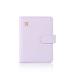 Leather Travel Passport Holder Wallet Cover Case - Purple