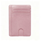 RFID Blocking PU Leather Card Holder Slim Sleeve - Pink