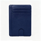 RFID Blocking PU Leather Card Holder Slim Sleeve - Blue