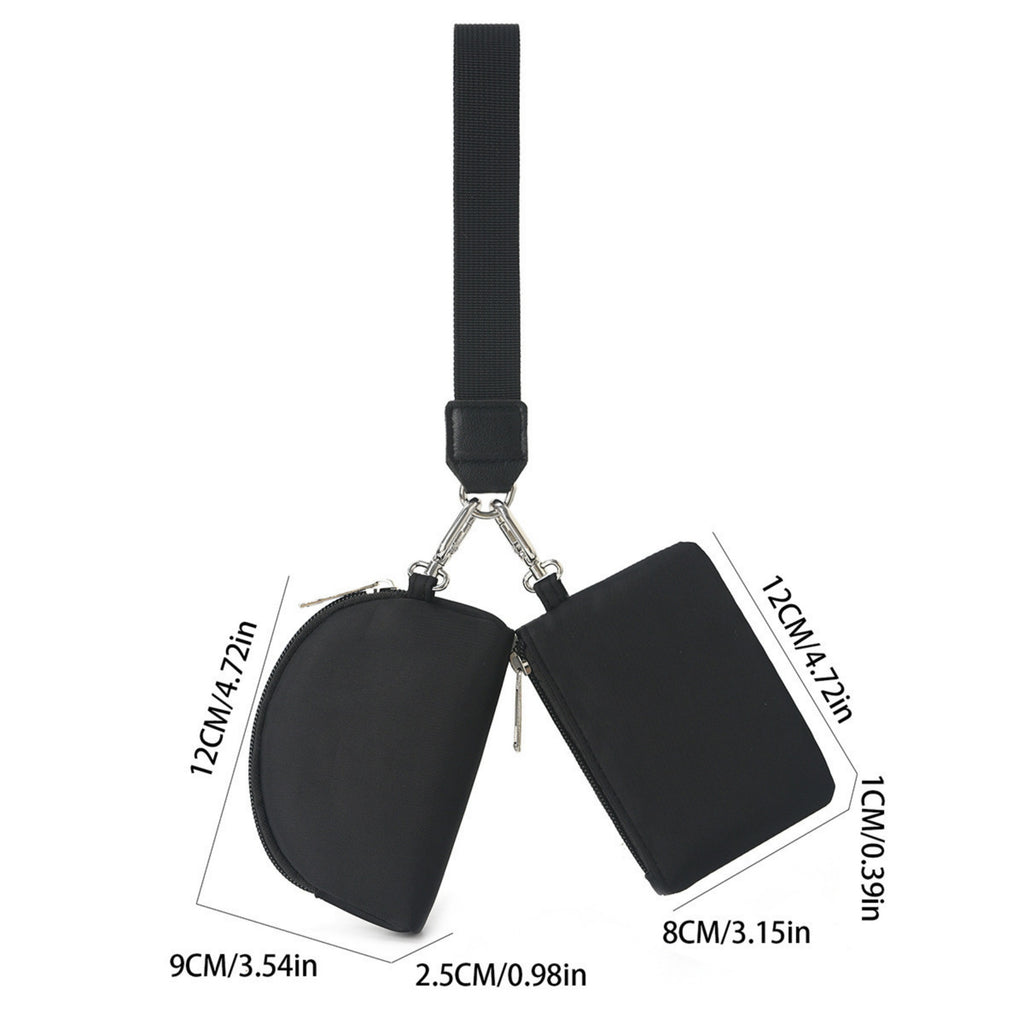 Portable Wristlet Coin Purse Mini Card Pouch Set - product size