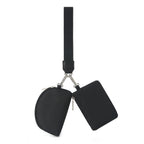 Portable Wristlet Coin Purse Mini Card Pouch Set - Black