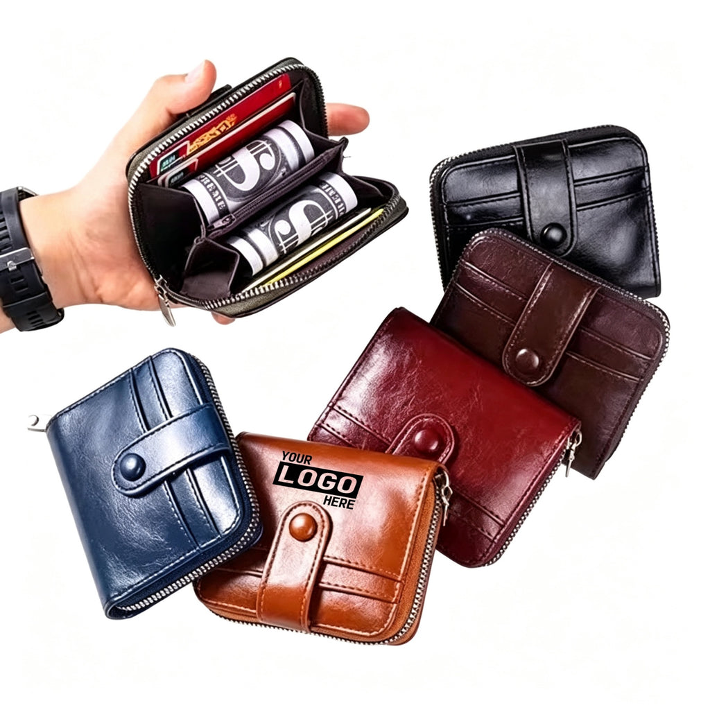 Small Leather Coin Purse Zipper Card Holder Wallet - printed product