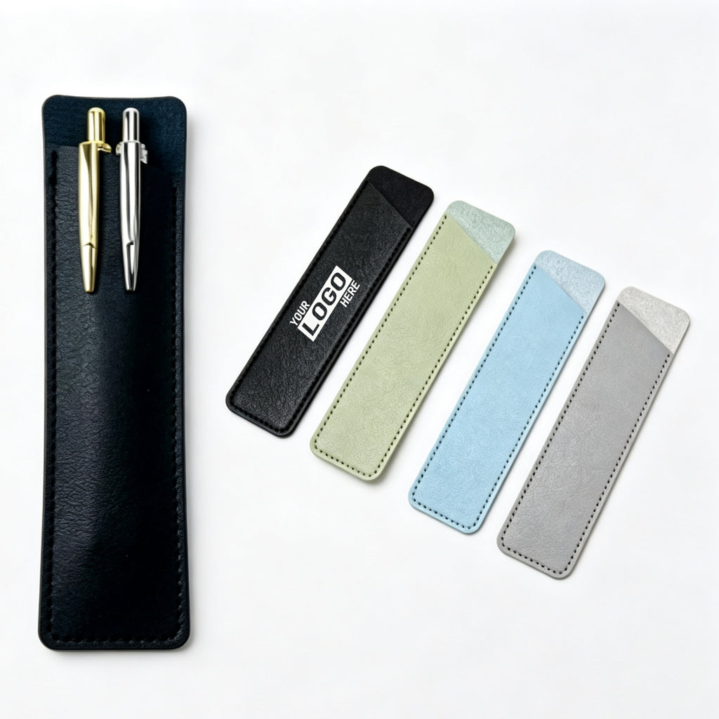 Slim PU Leather Pen Sleeve Single Pencil Case Pouch - printed product