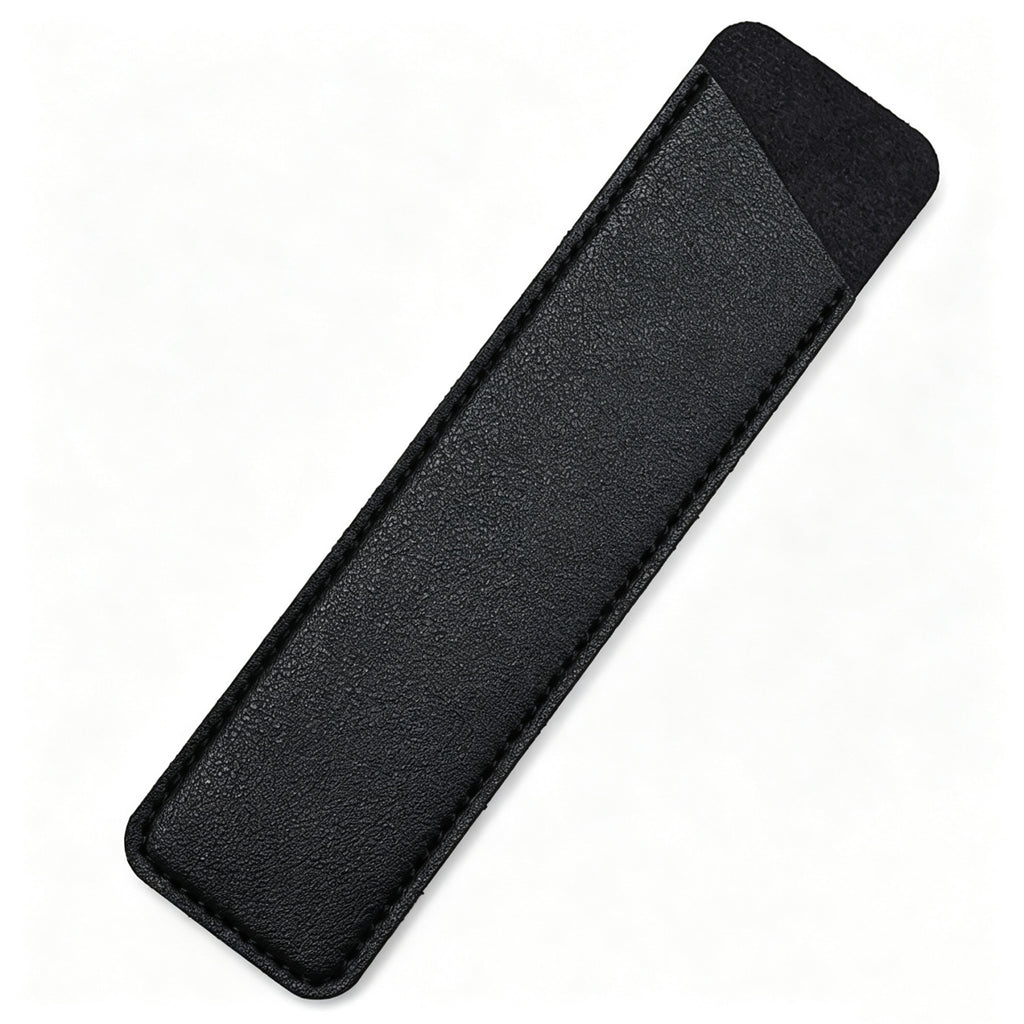Slim PU Leather Pen Sleeve Single Pencil Case Pouch - Black