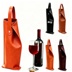 PU Leather Wine Bottle Tote Single Bottle Carrier - printed product