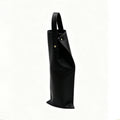 PU Leather Wine Bottle Tote Single Bottle Carrier - Black