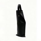 PU Leather Wine Bottle Tote Single Bottle Carrier - Black