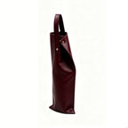 PU Leather Wine Bottle Tote Single Bottle Carrier - Wine Red