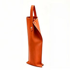 PU Leather Wine Bottle Tote Single Bottle Carrier - Orange