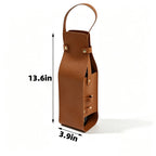 Leather Wine Bottle Carrier Cutout Handbag Tote - product size
