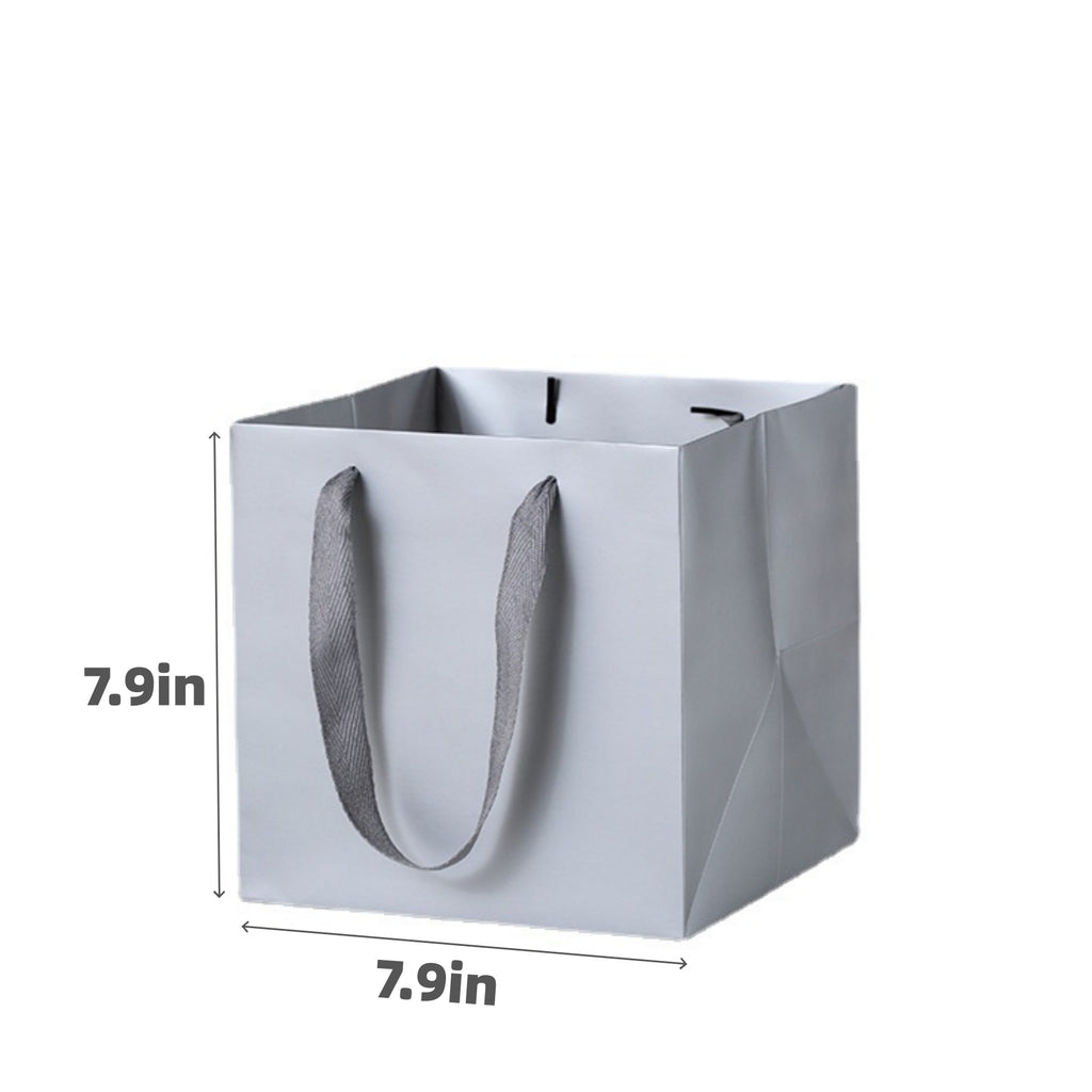 Square Kraft Paper Bag Ribbon Handle Gift Tote Box - product size