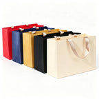 Luxury Paper Gift Bag Ribbon Handle Shopping Tote - blank product