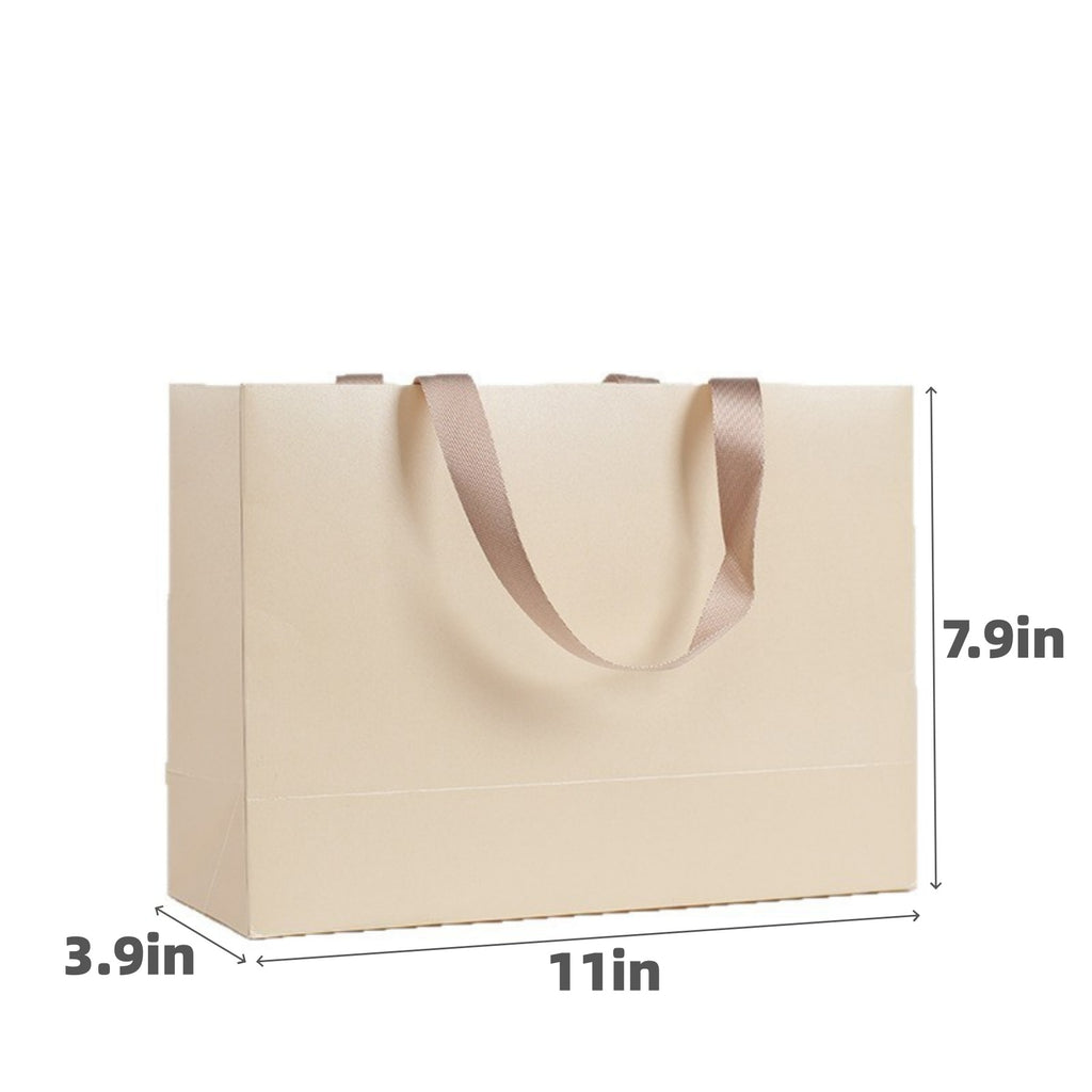 Luxury Paper Gift Bag Ribbon Handle Shopping Tote - product size