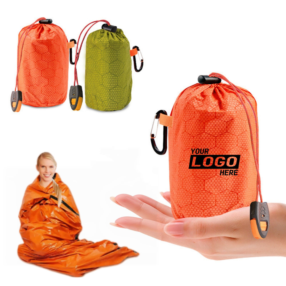 Portable Emergency Sleeping Bag Drawstring Pouch Primary imprint location