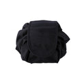 Foldable Drawstring Makeup Bag Travel Cosmetic Pouch - Black