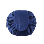 Foldable Drawstring Makeup Bag Travel Cosmetic Pouch - Blue