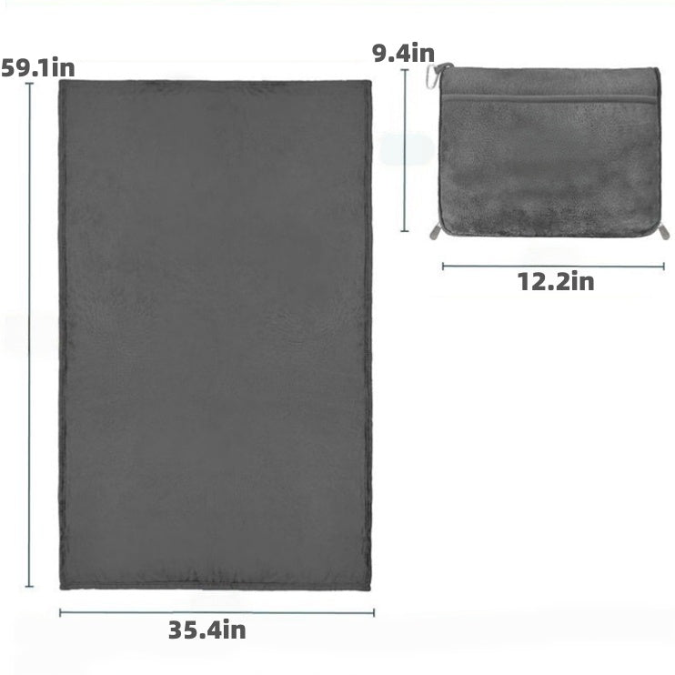 Portable Travel Blanket Pillow Soft Flannel Quilt - product size