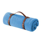 Foldable Fleece Yoga Blanket Portable Camp Throw - Blue