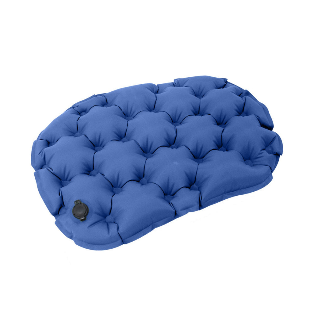 Portable Inflatable Seat Cushion Camping Hiking Pad - Navy Blue