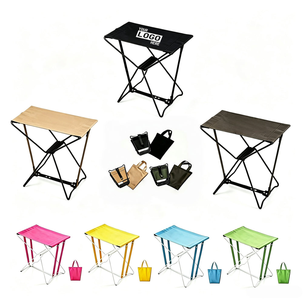 Compact Camp Stool With Storage Bag Portable Chair Primary imprint location