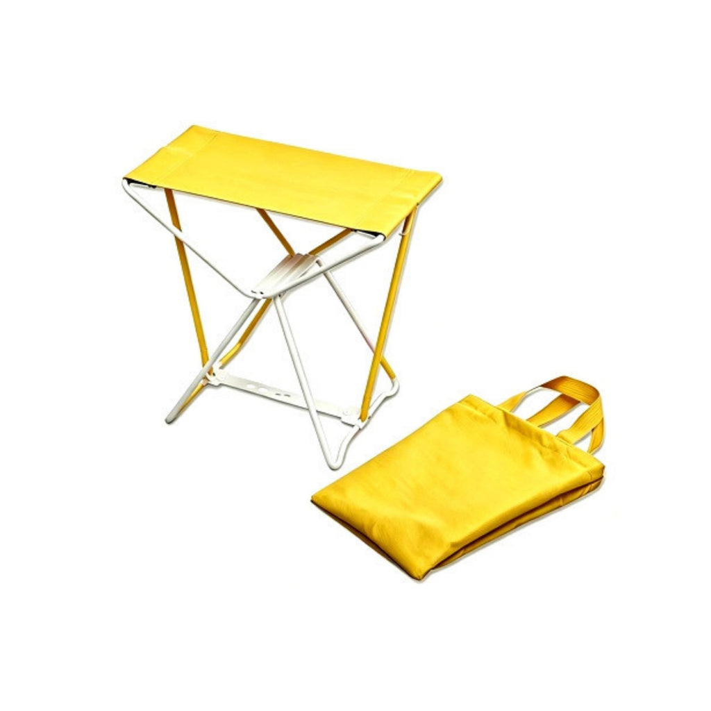 Compact Camp Stool With Storage Bag Portable Chair - Yellow