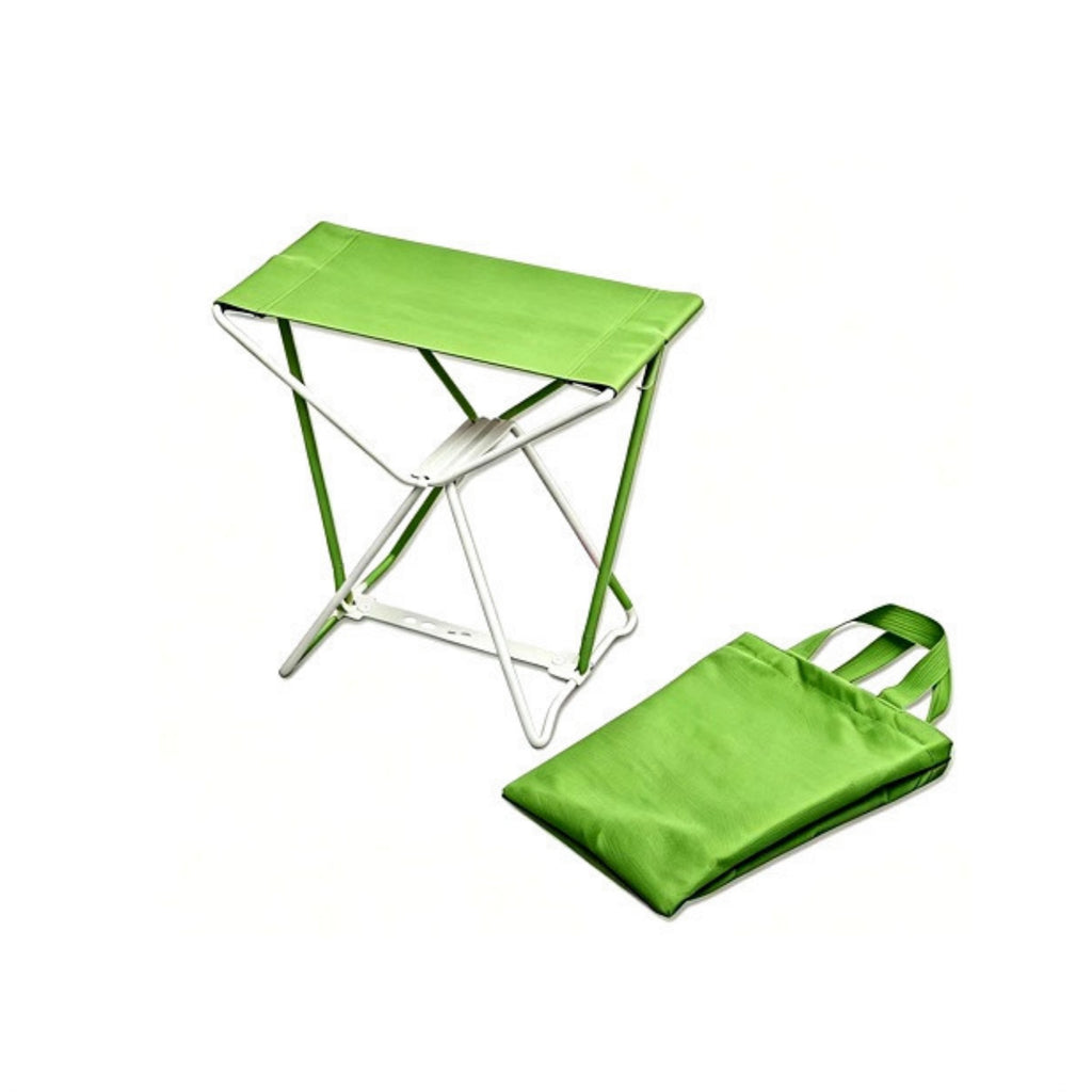Compact Camp Stool With Storage Bag Portable Chair - Green