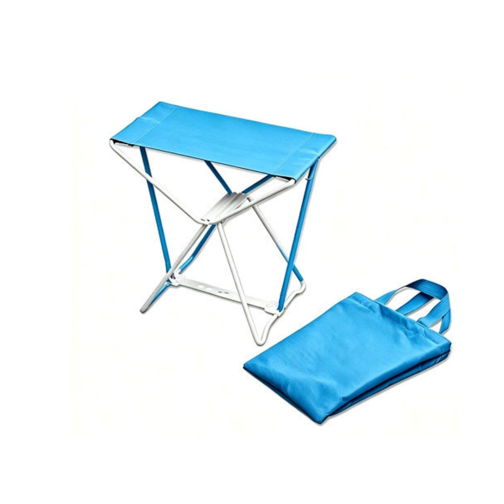 Compact Camp Stool With Storage Bag Portable Chair - Blue