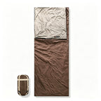 Mini Camping Sleeping Bag With Compression Sack - Brown