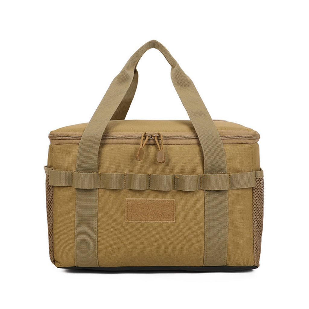 Portable Camping Tableware Bag Large Picnic Tote - Khaki