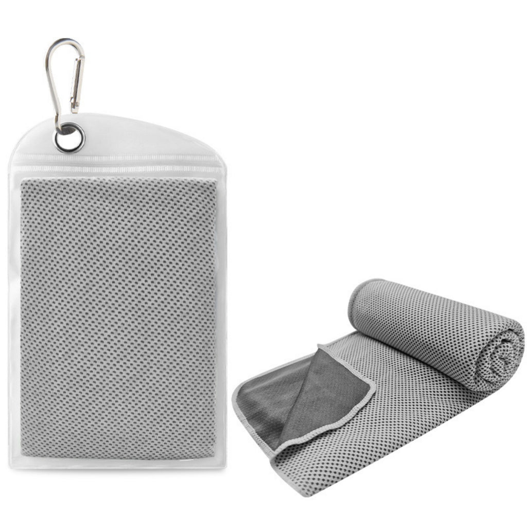 Quick Dry Cooling Towel Sports Sweatband Pouch - Gray