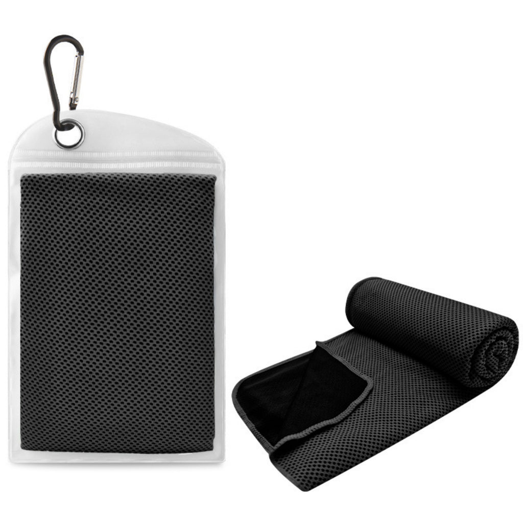 Quick Dry Cooling Towel Sports Sweatband Pouch - Black