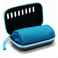 Cooling Towel Sports Sweatband EVA Storage Case - Sky Blue