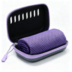 Cooling Towel Sports Sweatband EVA Storage Case - Purple