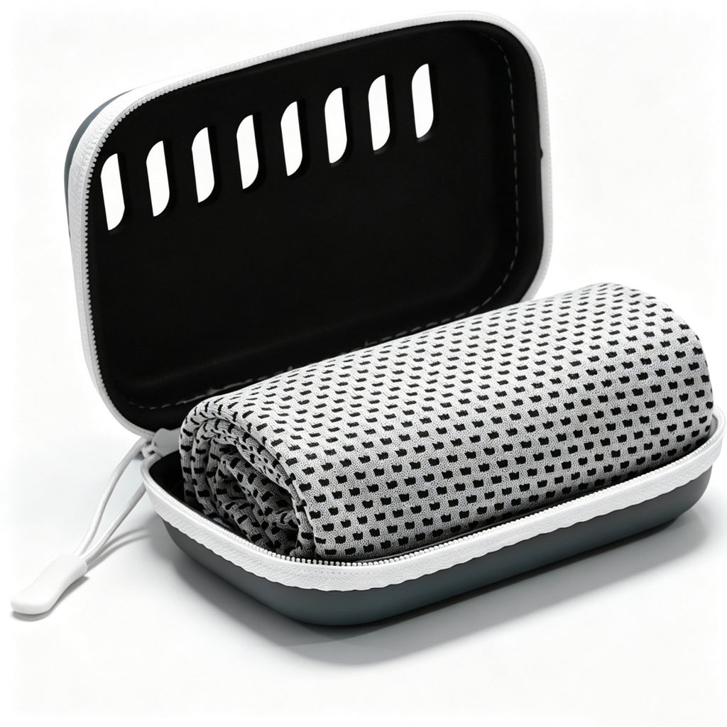 Cooling Towel Sports Sweatband EVA Storage Case - Gray