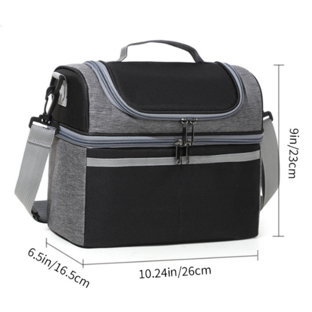 Large Capacity Picnic Bag Crossbody Cooler Tote - product size