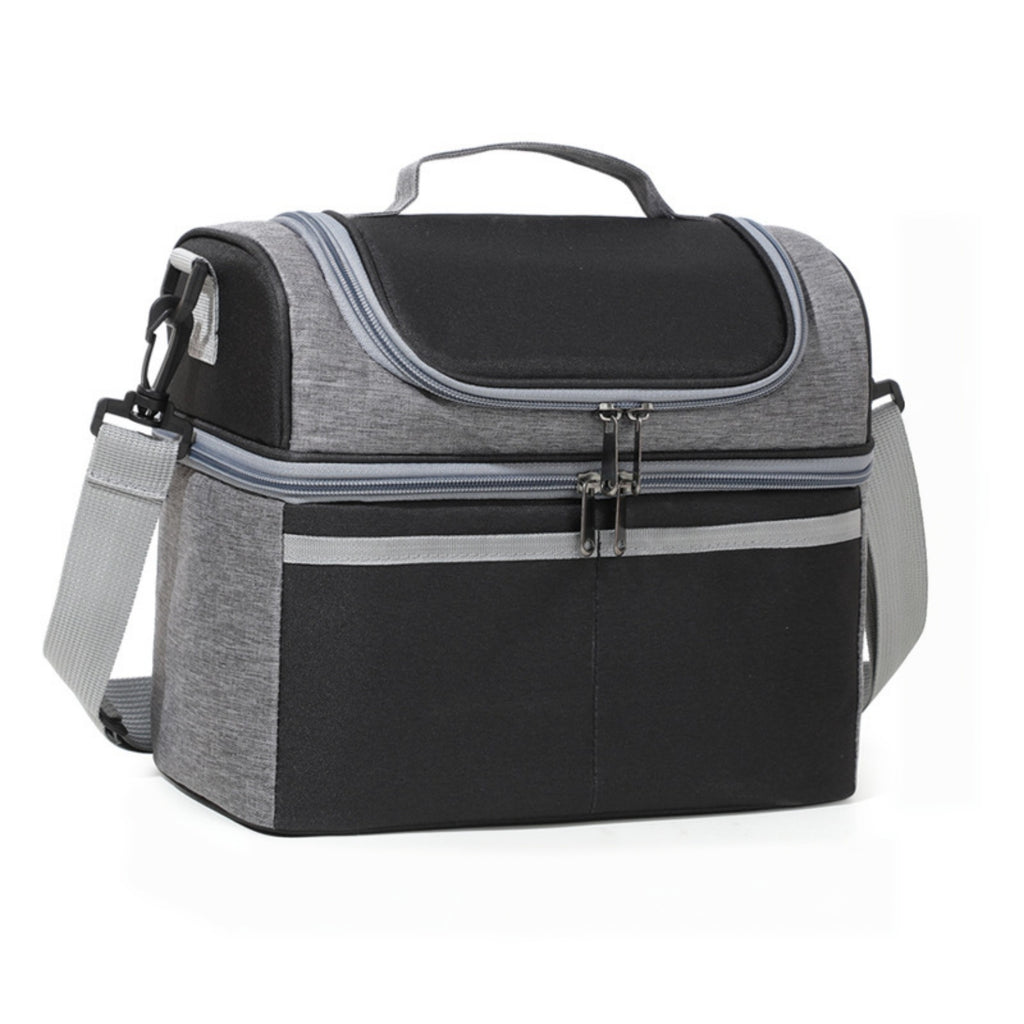 Large Capacity Picnic Bag Crossbody Cooler Tote - Black