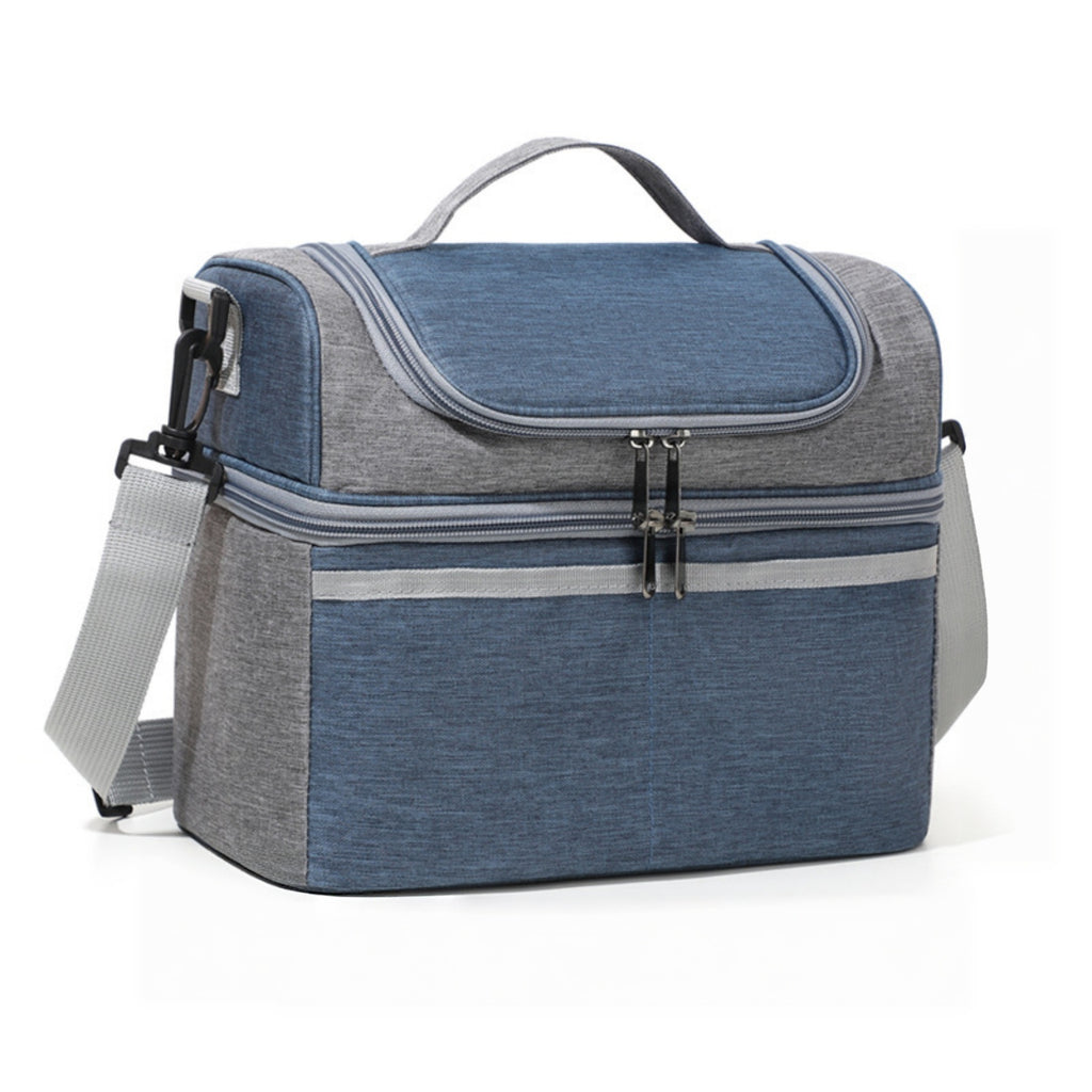 Large Capacity Picnic Bag Crossbody Cooler Tote - Navy Blue
