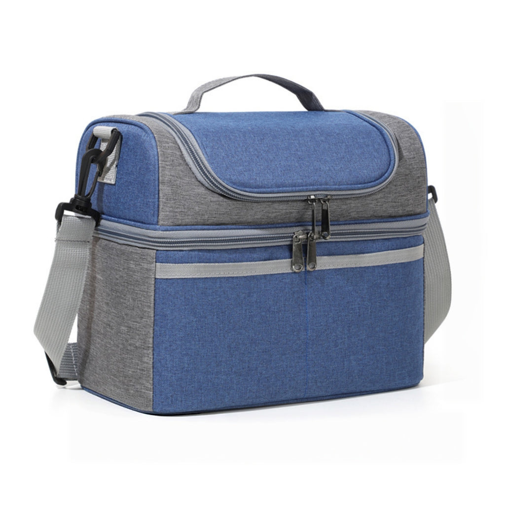 Large Capacity Picnic Bag Crossbody Cooler Tote - Blue